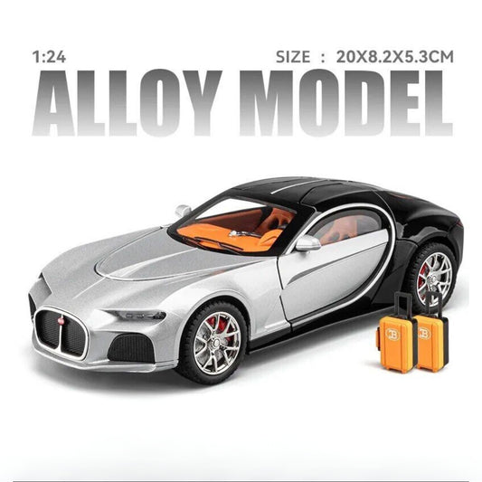 Bugatti Atlantic Metal Car Toys For Kids 1:24 - Silver