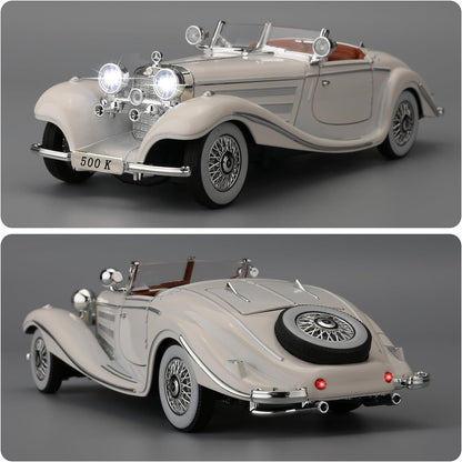 Mercedes Benz 500K Metal Car Toys For Kids 1:24 - White