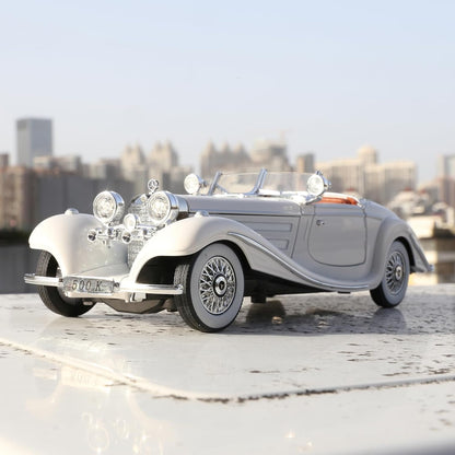 Mercedes Benz 500K Metal Car Toys For Kids 1:24 - White