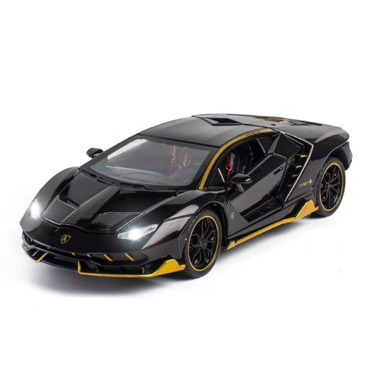 Lambo Sports Car Metal Car Toys For Kids 1:24 - Black