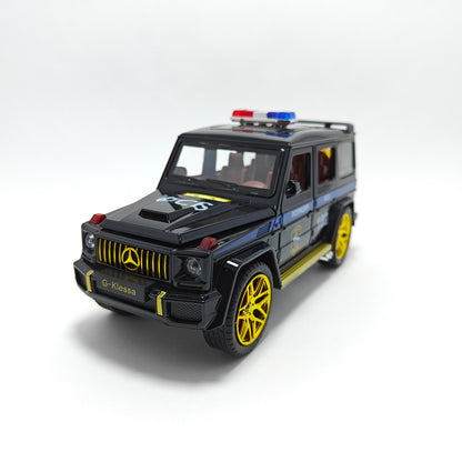 Mercedes AMG G63 G-KLESSA Police Metal Car Toys For Kids 1:24 [Black]