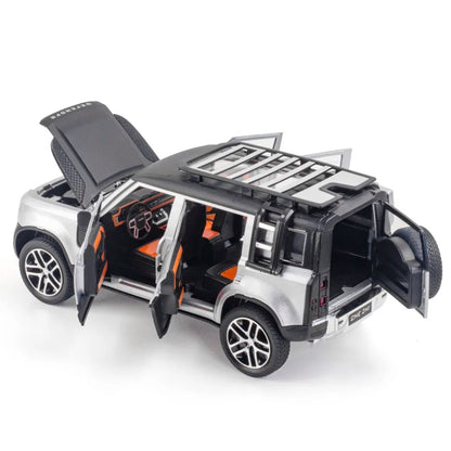 Land Rover Defender Metal Car Toys For Kids 1:24 [Silver-Black]