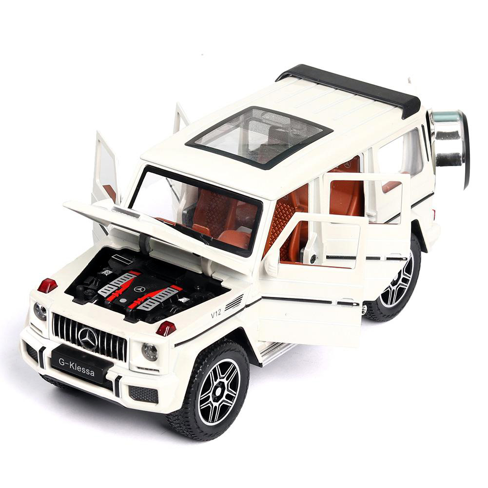 Mercedes AMG G63 G-KLESSA Metal Car Toys For Kids 1:24 [White]