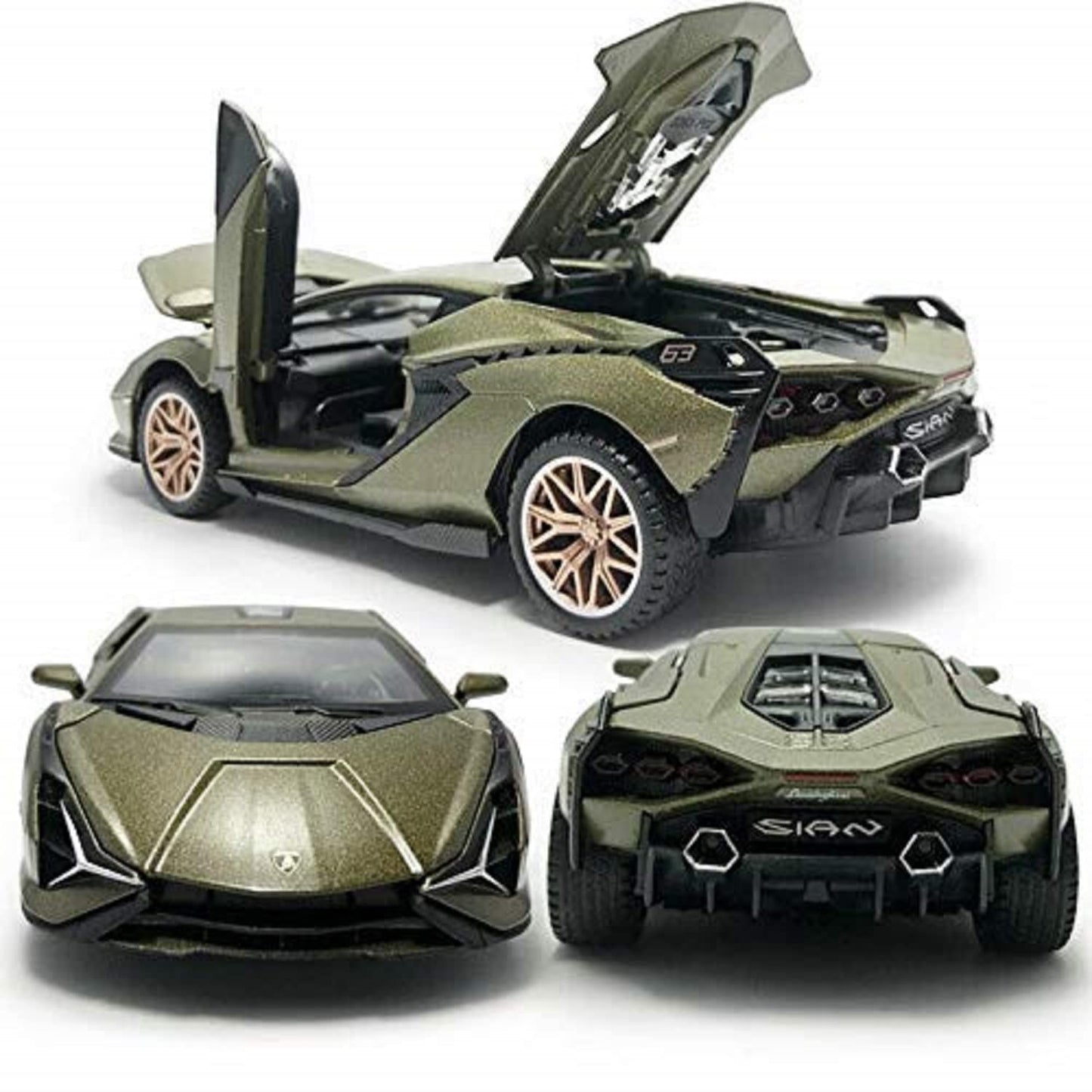 Lamborghini Sian Car Metal Car Toys For Kids 1:32 - Olive