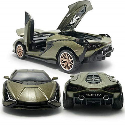 Lamborghini Sian Car Metal Car Toys For Kids 1:32 - Olive