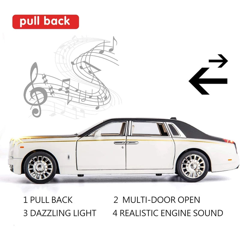 Rolls Royce Phantom Metal Car Toys For Kids 1:32 [White]