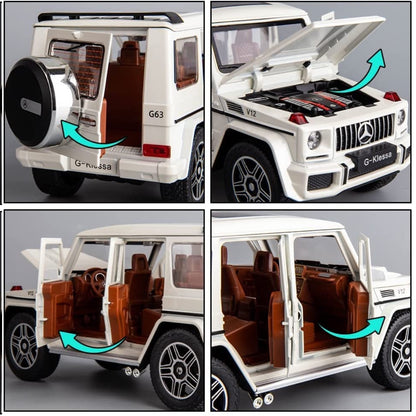 Mercedes AMG G63 G-KLESSA Metal Car Toys For Kids 1:24 [White]