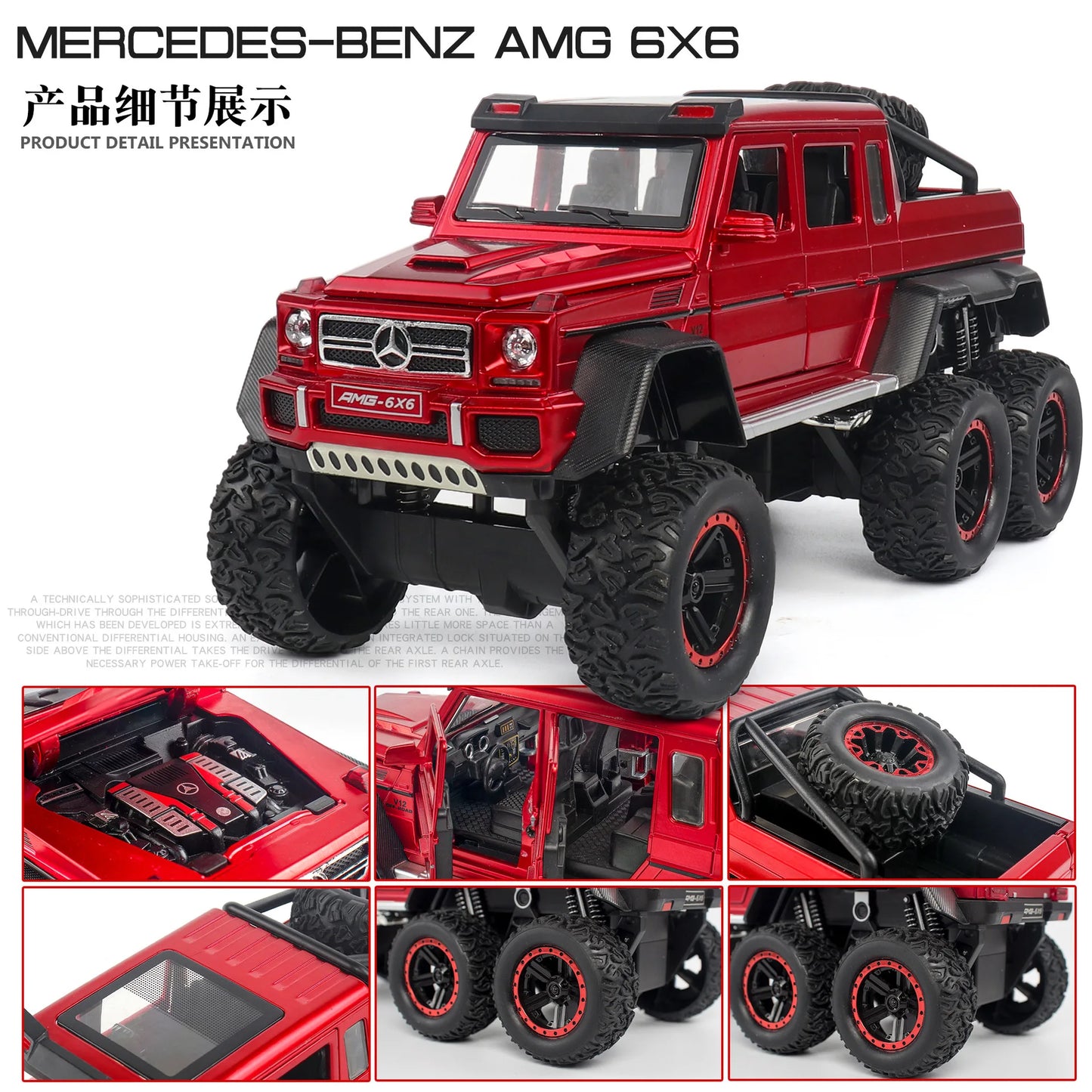 Mercedes Benz G-63 AMG 6x6 Off Road 1:24 [Red]