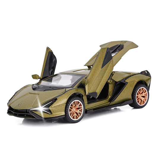 Lamborghini Sian Car Metal Car Toys For Kids 1:32 - Olive