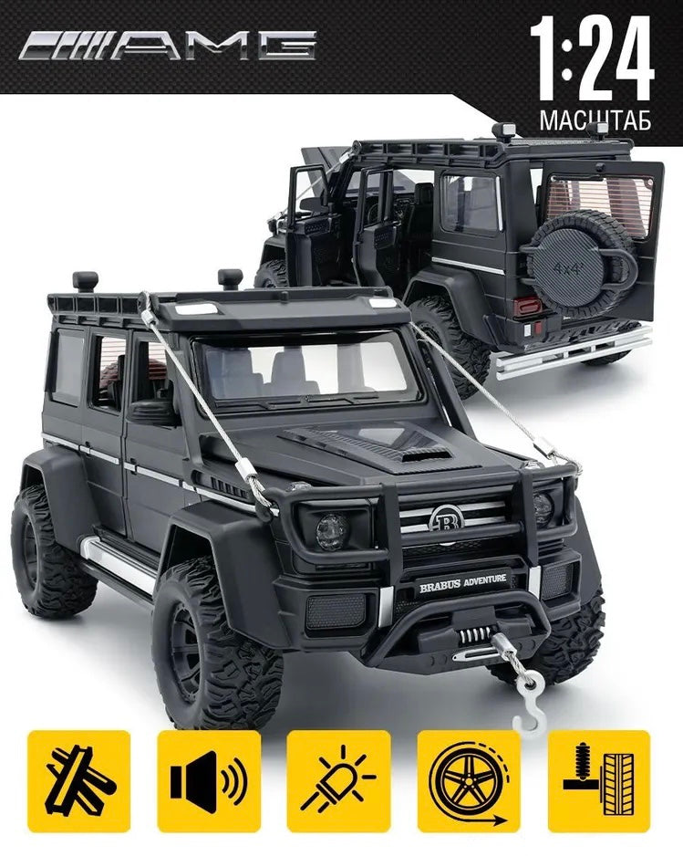 Mercedes-Benz Brabus 4x4 Metal Car Toys For Kids 1:24 [Black]