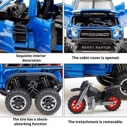 Ford Raptor F150 Metal Car Toys For Kids 1:24 [Blue]