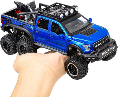 Ford Raptor F150 Metal Car Toys For Kids 1:24 [Blue]