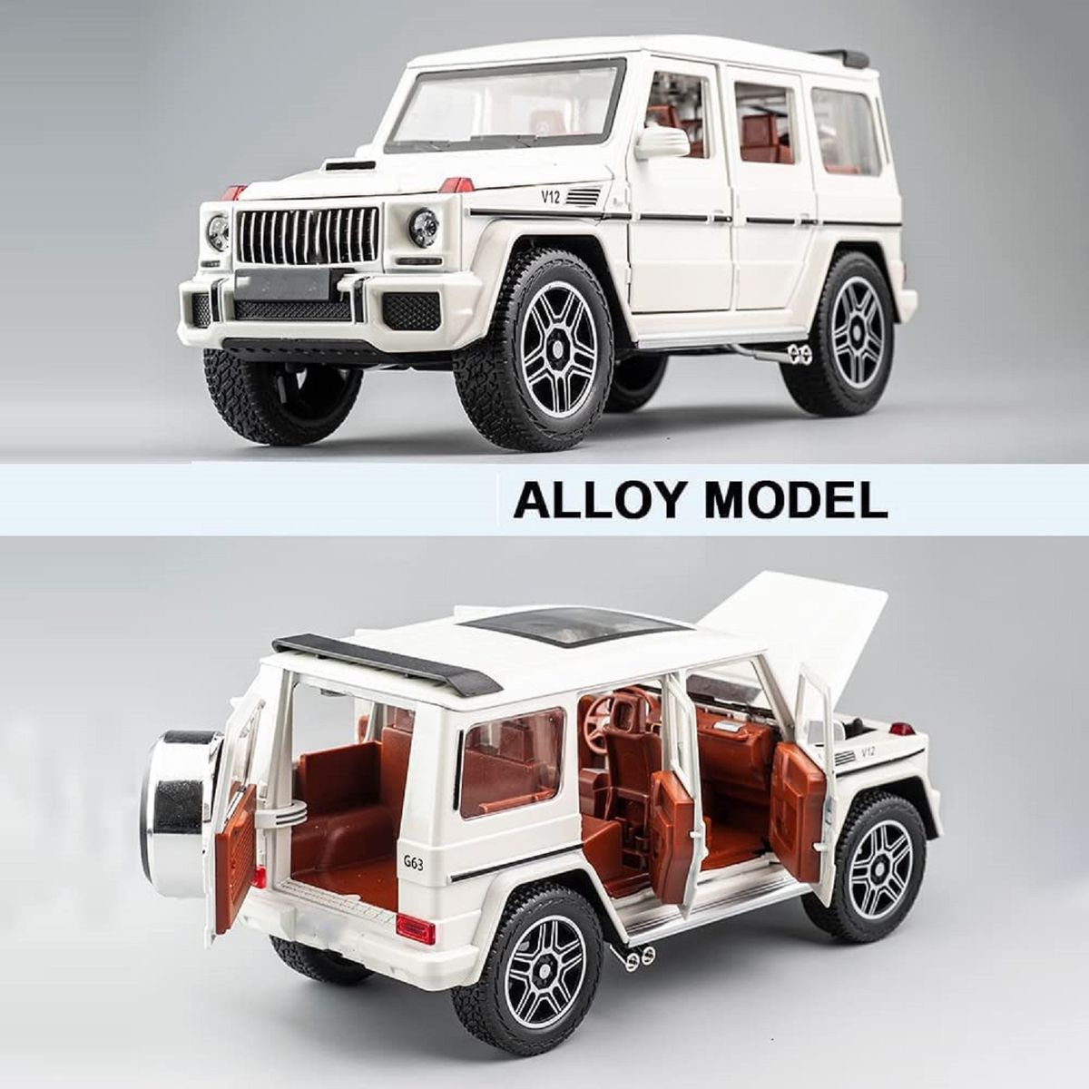 Mercedes AMG G63 G-KLESSA Metal Car Toys For Kids 1:24 [White]