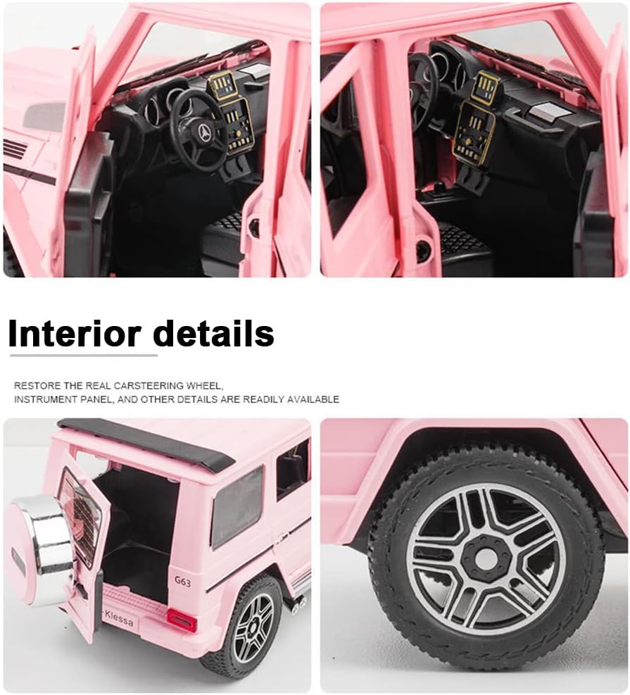 Mercedes AMG G63 G-KLESSA Metal Car Toys For Kids 1:24 [Pink]