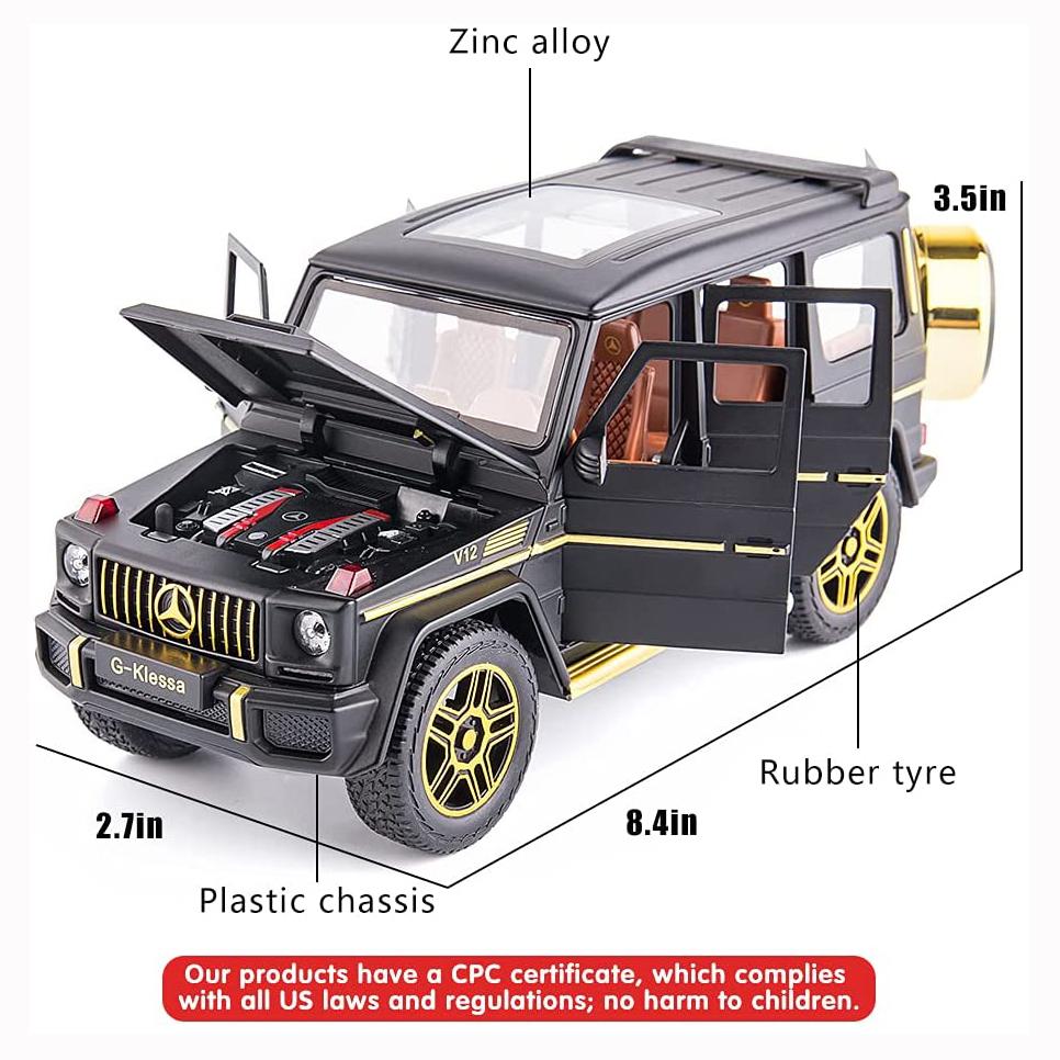 Mercedes AMG G63 G-KLESSA Metal Car Toys For Kids 1:24 [Black]