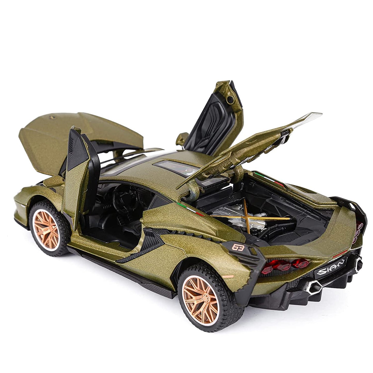 Lamborghini Sian Car Metal Car Toys For Kids 1:32 - Olive