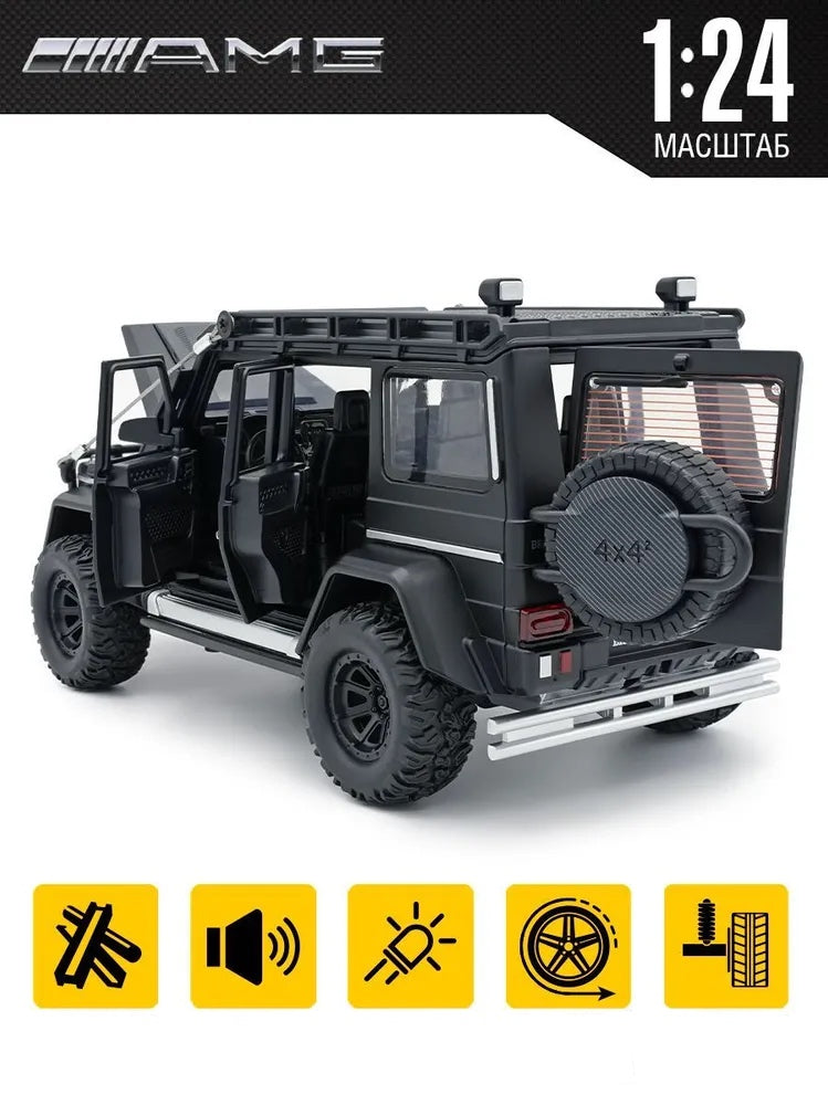 Mercedes-Benz Brabus 4x4 Metal Car Toys For Kids 1:24 [Black]