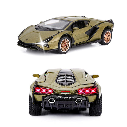 Lamborghini Sian Car Metal Car Toys For Kids 1:32 - Olive