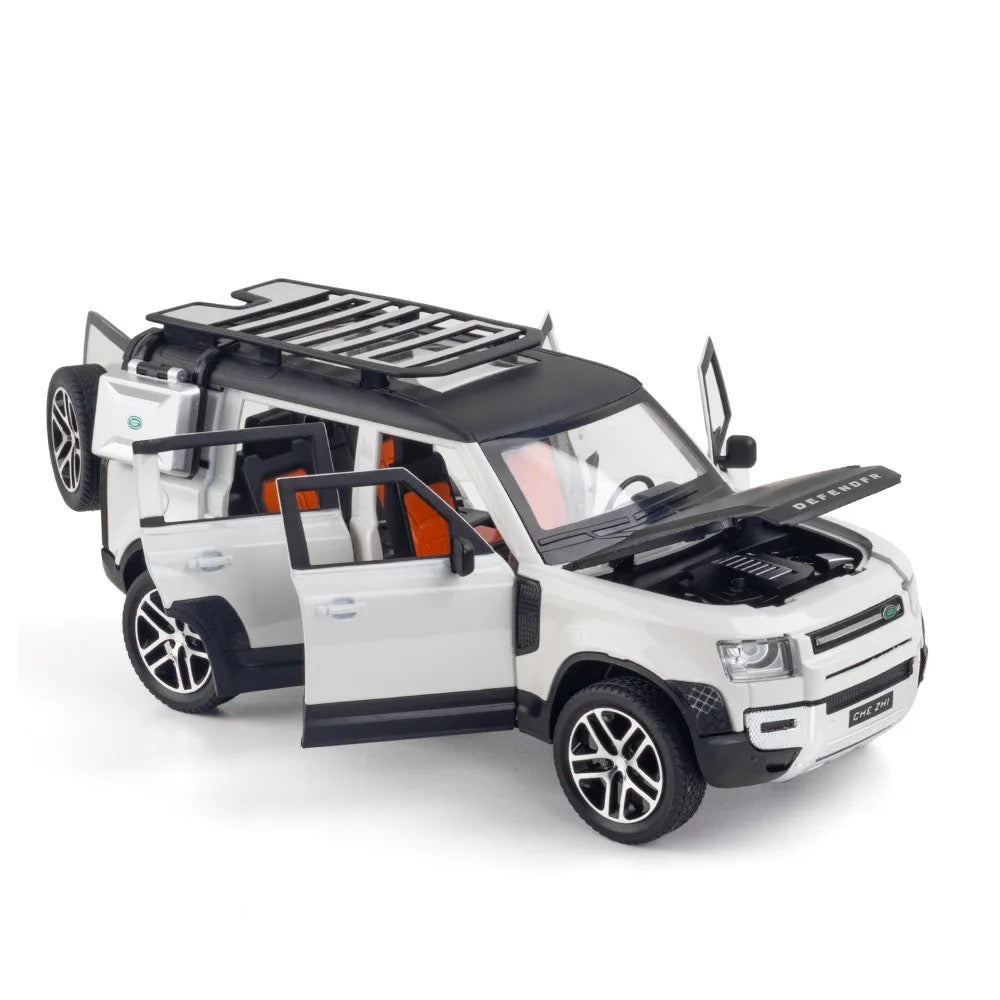 Land Rover Defender Metal Car Toys For Kids 1:24 [White]