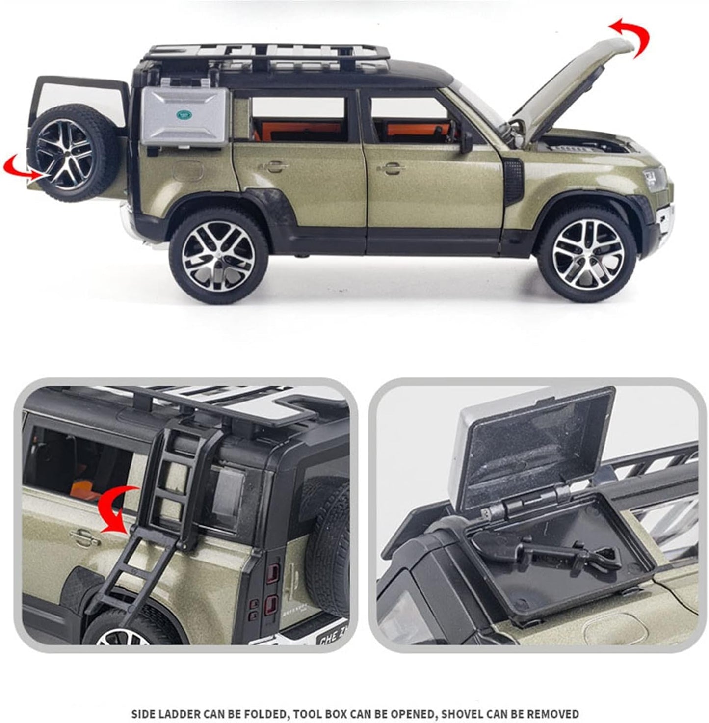 Land Rover Defender Metal Car Toys For Kids 1:24 [Olive]