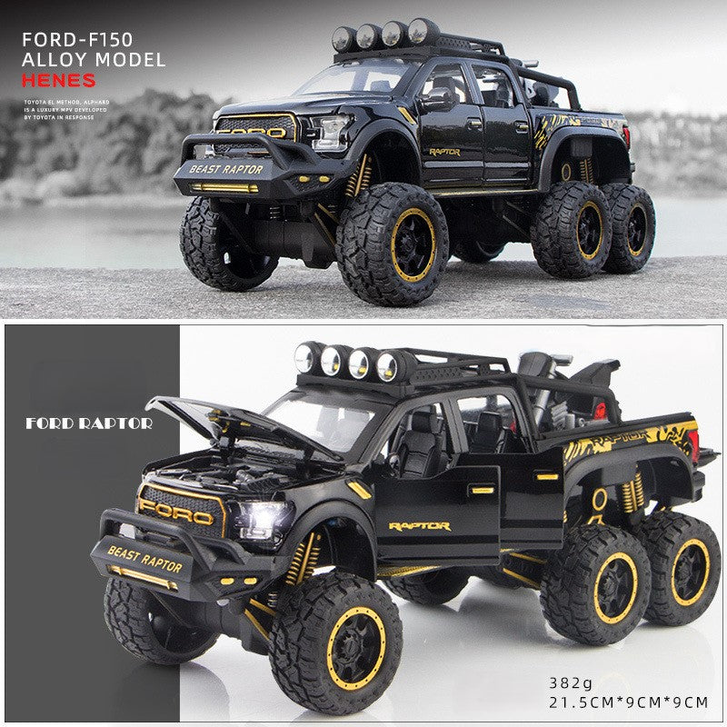 Ford Raptor Metal Car Toys For Kids 1:24 - Black