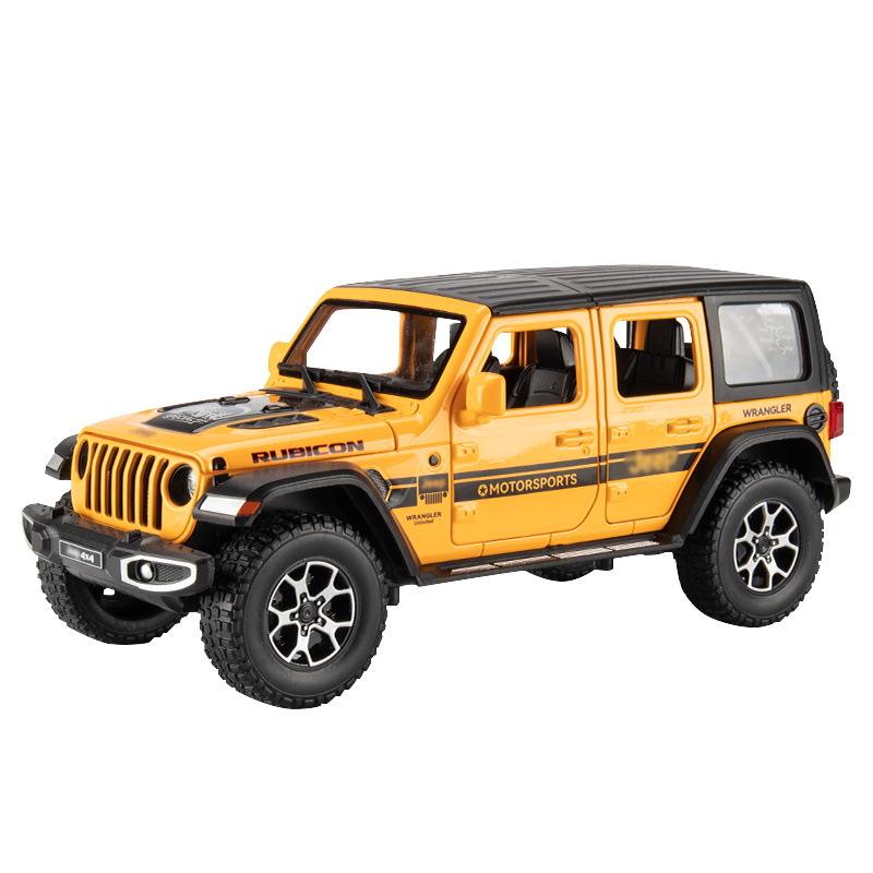 Jeeps Wrangler Rubicon Metal Car Toys For Kids 1:24 - Yellow