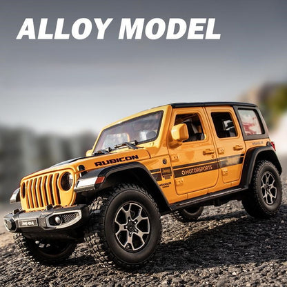 Jeeps Wrangler Rubicon Metal Car Toys For Kids 1:24 - Yellow