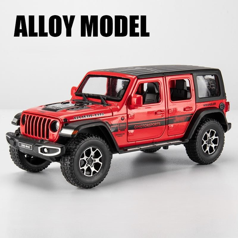 Jeeps Wrangler Rubicon Metal Car Toys For Kids 1:24 - Red