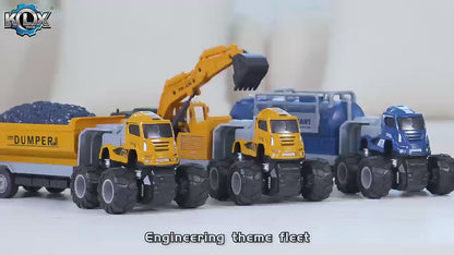 Construction Truck Toys Crane Loader Excavator Truck Toys Diecast Alloy - Yellow