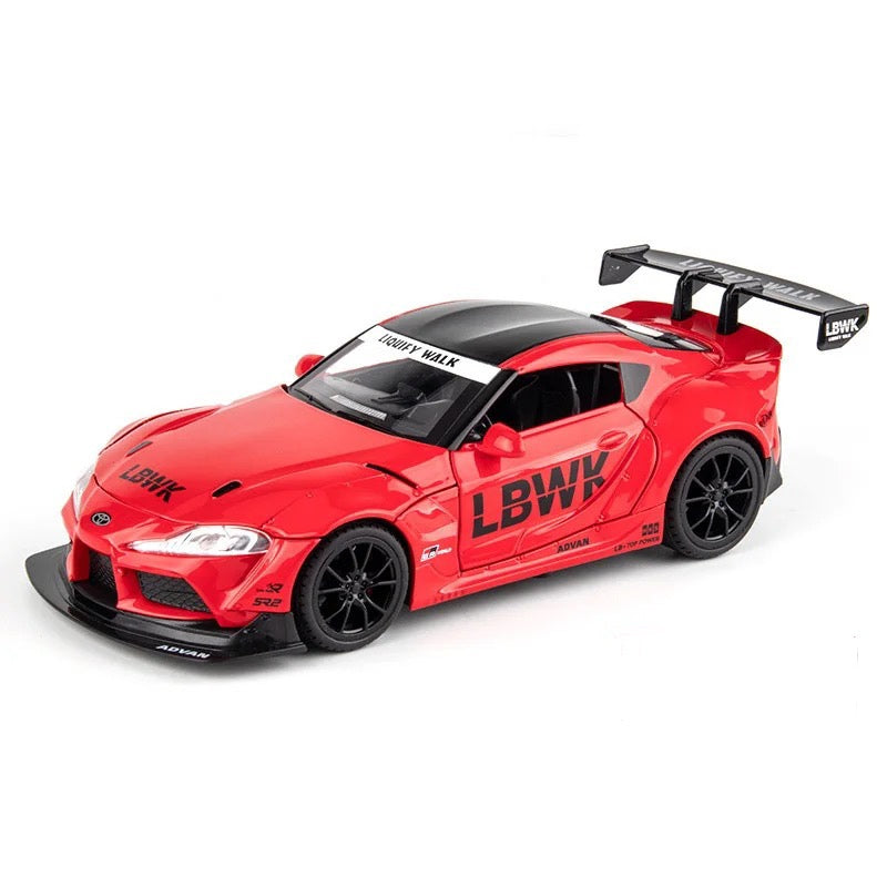 Toyota Supra LBWK Racing Metal Car Toys For Kids 1:22 [Red]