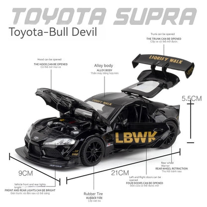 Toyota Supra LBWK Racing Metal Car Toys For Kids 1:22 [Red]