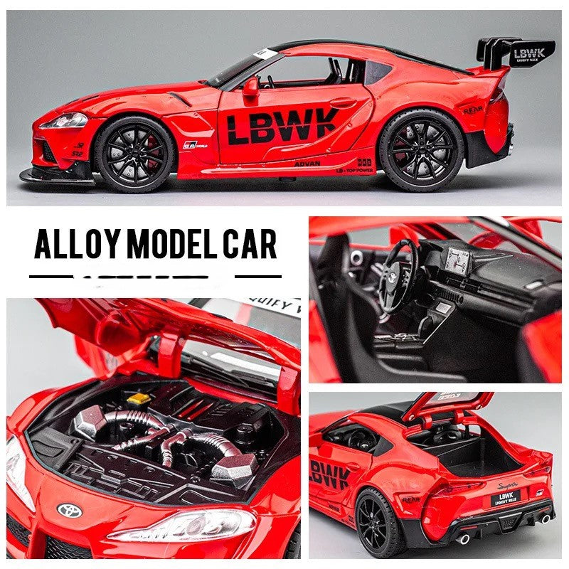 Toyota Supra LBWK Racing Metal Car Toys For Kids 1:22 [Red]