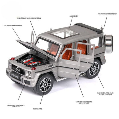 Mercedes Benz G63 Metal Car Toys For Kids 1:24 - White