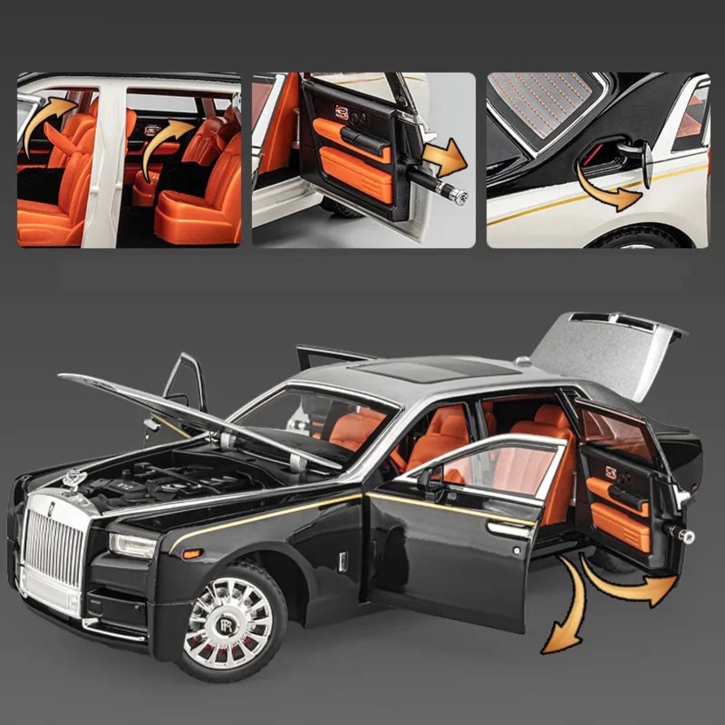 Rolls Royce Phantom Metal Car Toys For Kids 1:18 - White