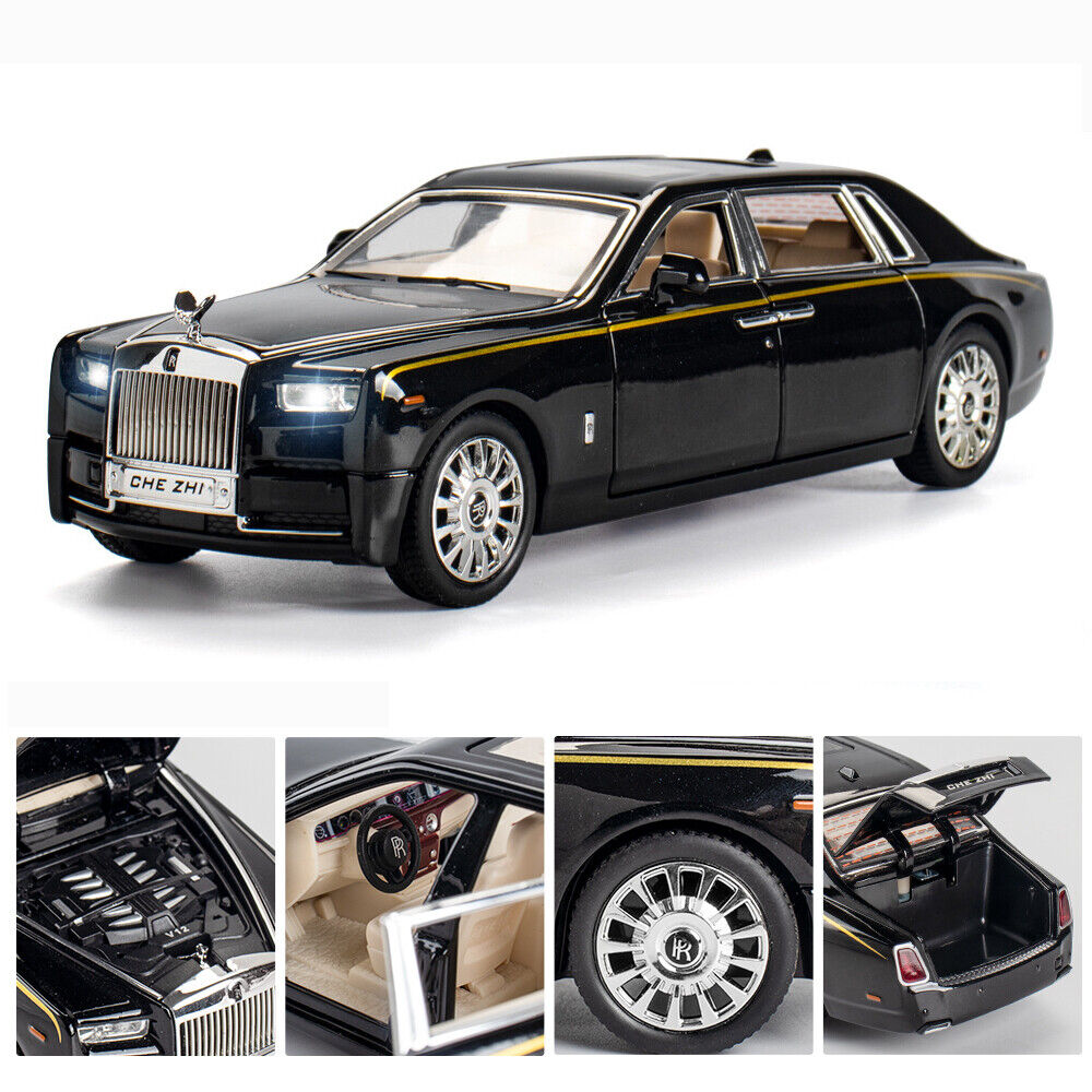 Rolls Royce Phantom Metal Car Toys For Kids 1:24 - Black