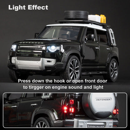 Authorized Land Rover Defender Metal Car Toys For Kids 1:24 - Black