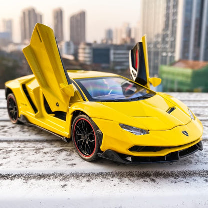 Lambo Sports Car Metal Car Toys For Kids 1:24 - Yellow