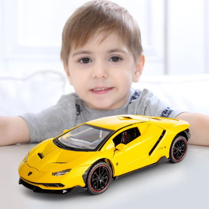 Lambo Sports Car Metal Car Toys For Kids 1:24 - Yellow