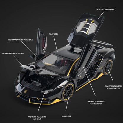 Lambo Sports Car Metal Car Toys For Kids 1:24 - Black