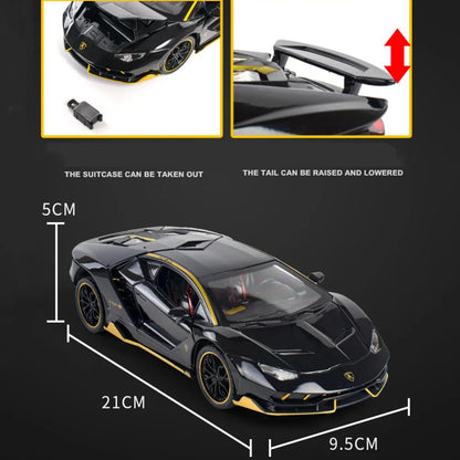 Lambo Sports Car Metal Car Toys For Kids 1:24 - Black