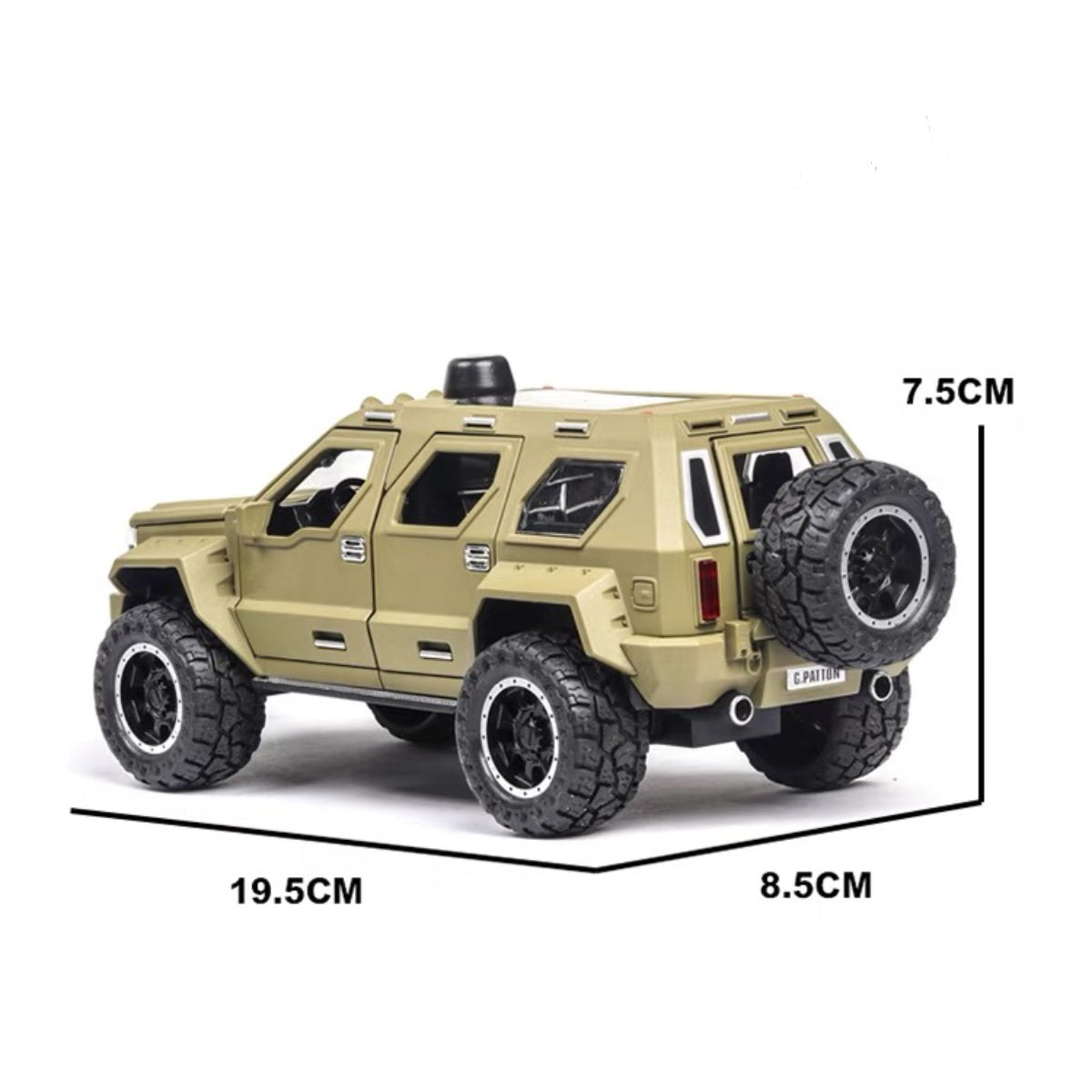 George Patton Metal Car Toys For Kids 1:24 - Green