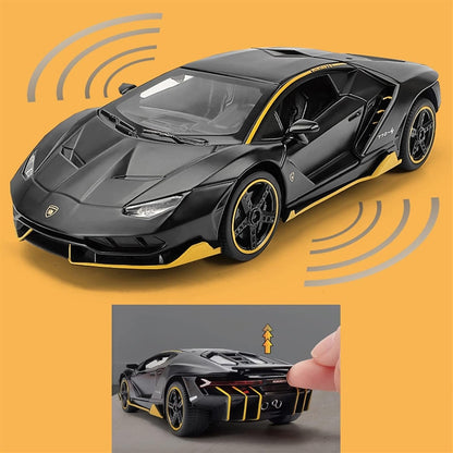 Lambo Sports Car Metal Car Toys For Kids 1:24 - Black