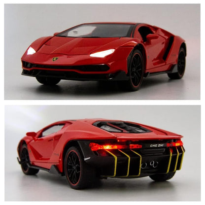 Lambo Sports Car Metal Car Toys For Kids 1:24 - Red