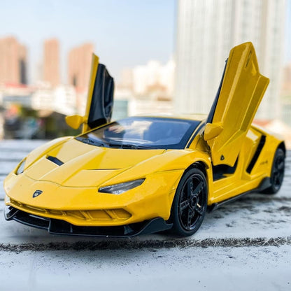 Lambo Sports Car Metal Car Toys For Kids 1:24 - Yellow