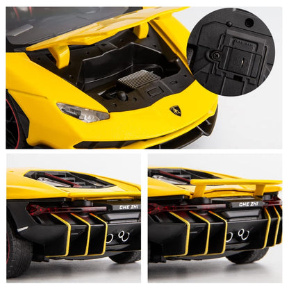 Lambo Sports Car Metal Car Toys For Kids 1:24 - Yellow