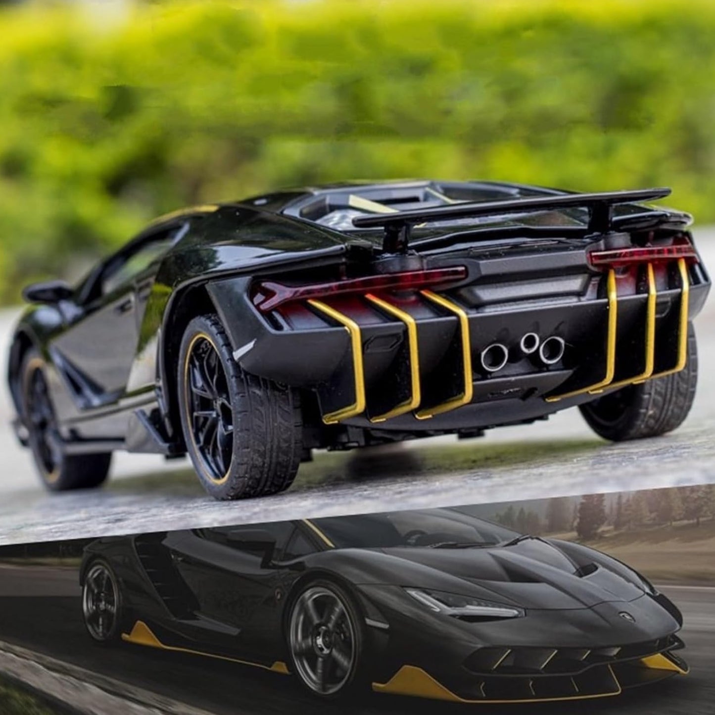 Lambo Sports Car Metal Car Toys For Kids 1:24 - Black